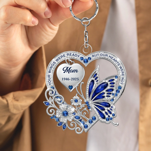 Love Echoes Through Time - Personalized Acrylic Keychain Memorial Sympathy Gifts For Loss Of Mom, Dad