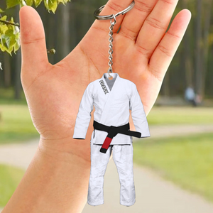Jiu Jitsu Uniform Custom Name Keychain - Gift For Jiu Jitsu Lovers