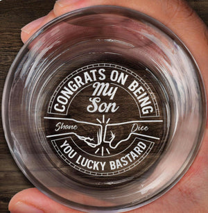 Congrats On Being My Brother You Lucky Man Personalized Whiskey Glass