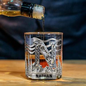 Alphabet Initial For Whiskey Lovers - Personalized Whiskey Glass