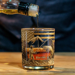 Fishing For Life - Personalized Fishing Whiskey Glass