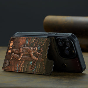 Strongest Lineman - Custom Name Personalized Flip Wallet Phone Case, Gift For Lineman