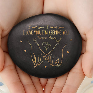 Custom Printed Rock - Personalized Anniversary Wedding Gifts For Husband And Wife, Him And Her