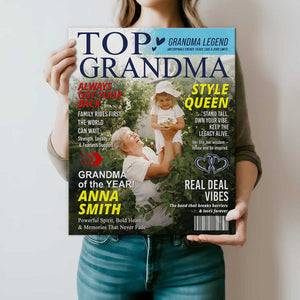 Personalized Grandma Magazine Cover Poster Gifts for Grandma from Grandkids