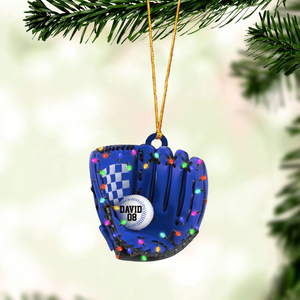 Personalized Baseball Gloves Christmas Ornament, Gift For Baseball Lover