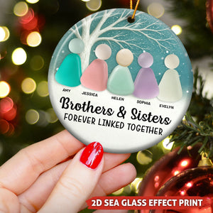 Family, Siblings, Mom Dad & Daughters Sons - Personalized Ceramic Ornament