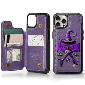 Halloween Gift For Grandma, Mama Witch - Personalized Mother Wallet Phone Case