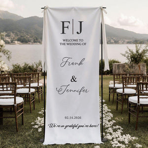 Welcome To The Wedding Of Mr. & Mrs. β’ Custom Fabric Wedding Welcome Sign β’ Personalized Wedding Decor
