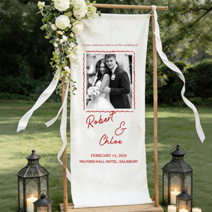 Custom Fabric Wedding Welcome Sign β’ Modern Wedding Banner β’ Personalized Wedding Decor