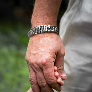 Personalized Cuban Chain Name Beads Bracelet Gift For Dad, Son, Husband