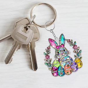 Personalized Easter Gifts For Grandma Cute Bunny Keychain