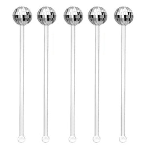 Disco Ball Drink Stirrers Party Decorations