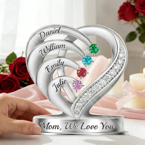 A Heart Full Of Sparkle - Personalized Birthstone Acrylic Plaque, Gifts For Mom, Grandma