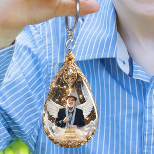 Custom Photo Keychain - Personalized Memorial Sympathy Gifts For Loss Of Mom, Dad