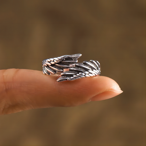 Personalized angel wing ring