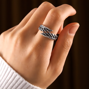 Personalized angel wing ring