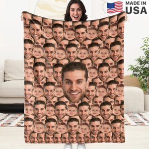 Personalized Custom Photo Face Blanket- Funny Face Gift