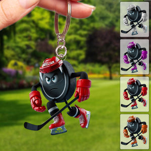 Personalized Inspirational Ice Hockey Keychain Gift For Hockey Players Lover