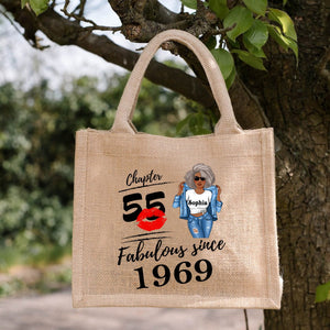 Fabulous Since - Personalized Jute Tote Bag - Birthday Loving Gift
