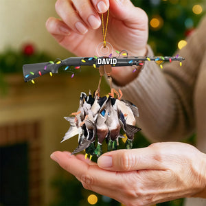 Personalized Duck Hunting Acrylic Christmas Ornament β Custom Name Gift For Hunters