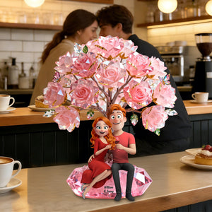 Cheers To Love Couple Acrylic Plaque - Personalized Gifts For Husband, Wife, Boyfriend, Girlfriend