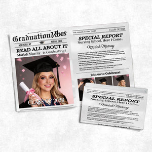Graduation Announcement 2026 Graduation Party Invitation, Personalized Printed Graduation Newspaper