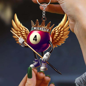 Personalized Custom Name Billiard Keychain,Gift For Billiard Lover