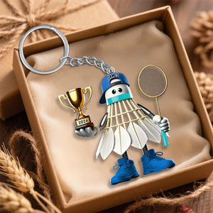 Badminton Lover Gift,Personalized Badminton Acrylic Keychain