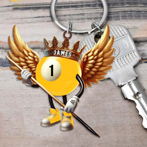Personalized Custom Name Billiard Keychain,Gift For Billiard Lover