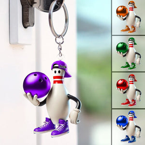 Personalized Bowling Acrylic Keychain, Gift For Bowling Lover