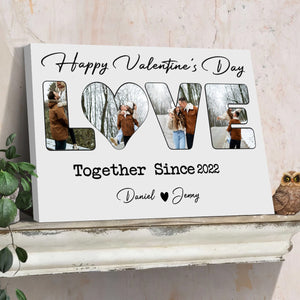 To Me You Are The World Custom Photo Personalized Canvas Poster Valentine's Gift for Couple