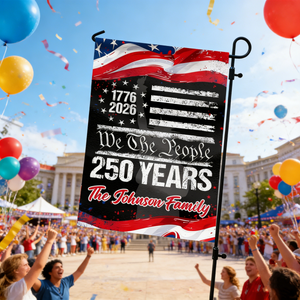 250 Years USA 250th Birthday 1776-2026 Personalized Garden Flag Gift for Family
