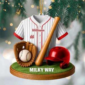 Baseball, Home Decor, Christmas Ornament, Personalized Custom Acrylic Ornament