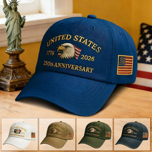 Printed baseball cap, featuring the Logo of the 250th Anniversary of the United States