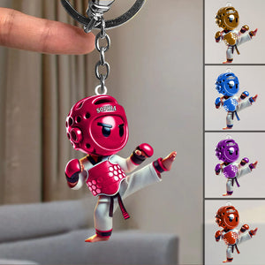 Custom Name Taekwondo Keychain- Personalized Acrylic Keychain