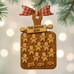 Celebrate Your Family With Cookie Figures Ornament, Personalized Custom Wood Ornament