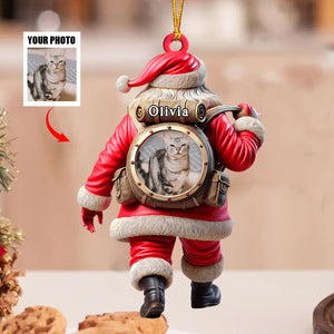 Personalized Name Santa and Pet Ornament Pet Lover Christmas Gift