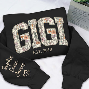 Custom Floral GIGI Sweatshirt – Personalized Grandma Est Year & Grandkids Names