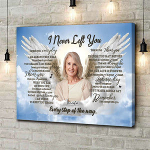 Personalized Canvas Prints, Custom Photo And Name, Memorial Gift, Sympathy Gifts, Angel Portrait Blue Sky