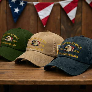 Printed baseball cap, featuring the Logo of the 250th Anniversary of the United States