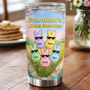 Grandma's Little Bunnies Cute Rabbits - Personalized Tumbler - Gift for Grandma, Mom
