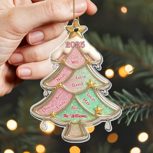 Customized Family Christmas Tree Ornament,Personalized Christmas Gift For Family
