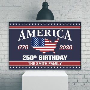 America 250th Birthday 1776-2026 Personalized Canvas Poster