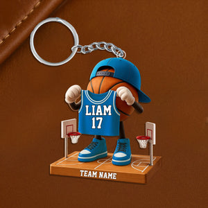 Personalized Basketball Acrylic Keychain,Unique Gifts For Basketball Lover