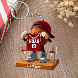 Personalized Basketball Acrylic Keychain,Unique Gifts For Basketball Lover