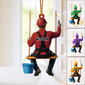 Personalized House Painter Ornament, Painter Dad Gift