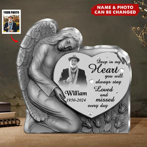 Personalized Angel Heart Memorial Acrylic Plaque