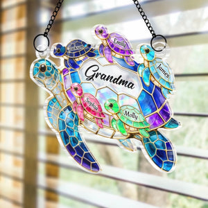 Custom Window Hanging Suncatcher Ornament - Personalized Mother's Day Birthday Gifts For Mom, Grandma