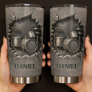 Personalized Beat To The Rhythm Drum Set Tumbler, Gift For Drummers and Music Lovers