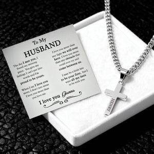The Day I Met You I Found My Missing Piece - Personalized Cross Necklace With Card